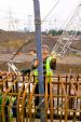 olympic park construction worker steel frame worker concrete pour 2012 olympic park photograph